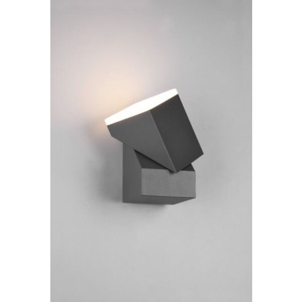 Trio Lighting Applique Murale d'extérieur LED - 3000K - 7W - IP54 - Cube - Anthracite