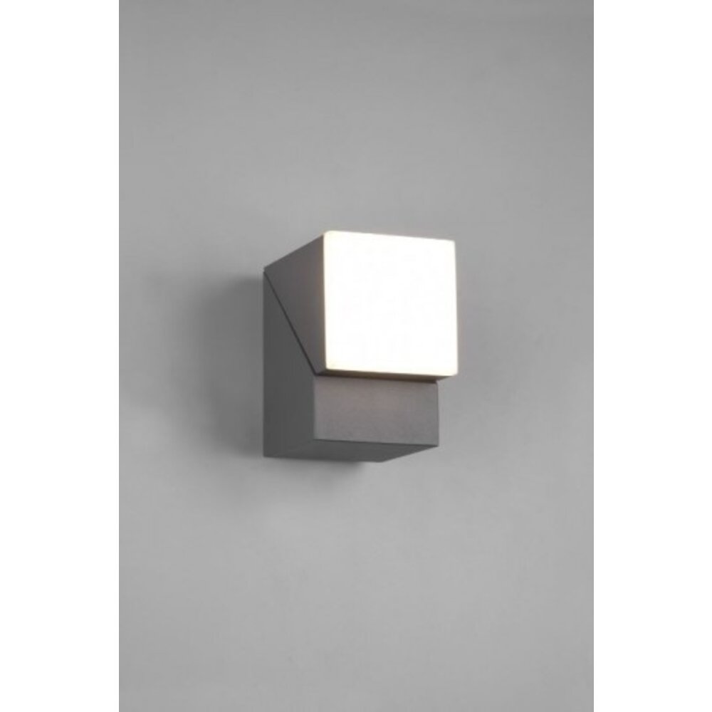 Trio Lighting Applique Murale d'extérieur LED - 3000K - 7W - IP54 - Cube - Anthracite