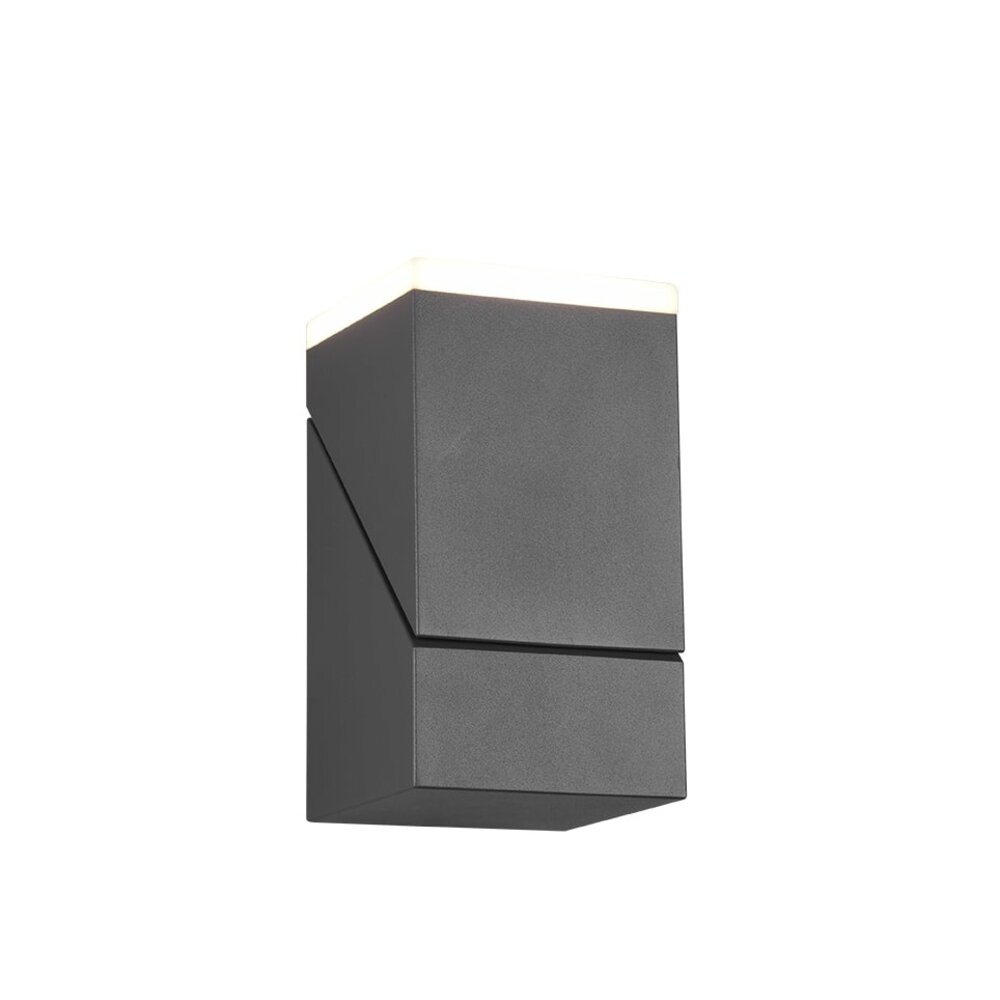 Trio Lighting Applique Murale d'extérieur LED - 3000K - 7W - IP54 - Cube - Anthracite