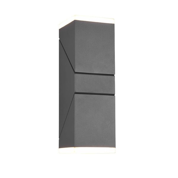 Trio Lighting Applique Murale d'extérieur LED - Deux Faces - 3000K - 7W - IP54 - Cube - Anthracite