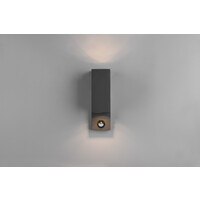 Trio Lighting Applique Murale d'extérieur LED avec Capteur -  Deux Faces  - GU10 - IP44 - Cube - Roya - Anthracite