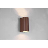 Trio Lighting Applique Murale d'extérieur LED - Deux Faces  - GU10 - IP44 - Ronde - Roya - Couleur Rouille