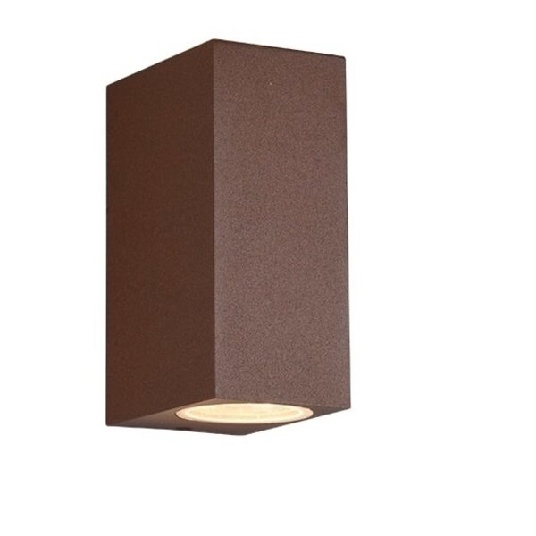 Trio Lighting Applique Murale d'extérieur LED - Deux Faces  - GU10 - IP44 - Cube - Roya - Couleur Rouille