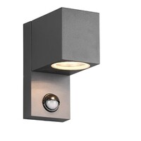 Trio Lighting Applique Murale d'extérieur LED avec Capteur -  Deux Faces  - GU10 - IP44 - Cube - Roya - Anthracite