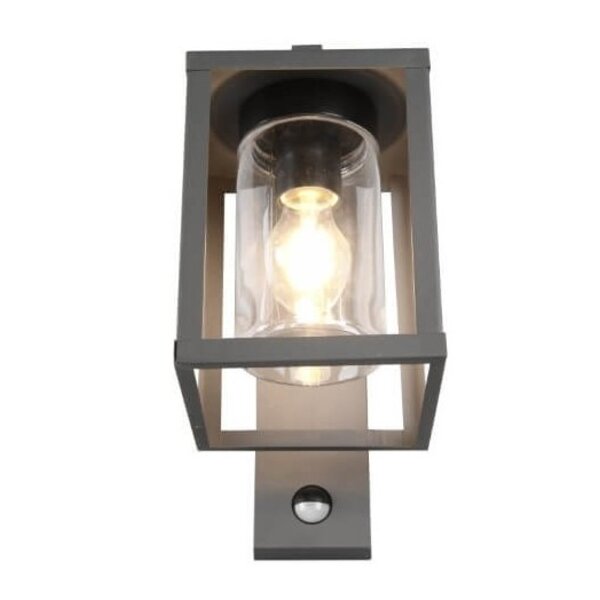 Trio Lighting Applique Murale d'extérieur LED avec Capteur - E27 - IP44 - Lunga - Anthracite