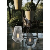 Trio Lighting Lampe de Table Solaire d'extérieur LED avec Effet de Flamme - 30,5 cm - 2W - IP44 - Mineros - Gris