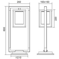 Trio Lighting Lampe d'extérieur sur Pied avec Capteur Crépusculaire - 60 cm - Douille E27 - Lunga - Anthracite