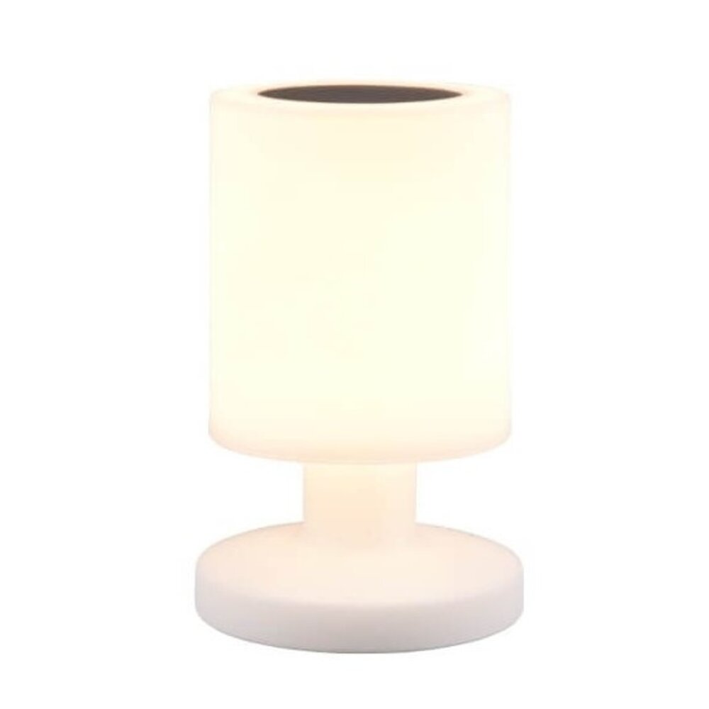 Trio Lighting Lampe de Table Rechargeable Solaire d'extérieur LED avec port USB -  20,5 cm - 3000K - 0,1W - IP44 - Silva - Blanc