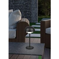 Trio Lighting Lampe de Table Rechargeable d'extérieur LED avec port USB - 3000K - 2W - IP44 - Elliot - Noir