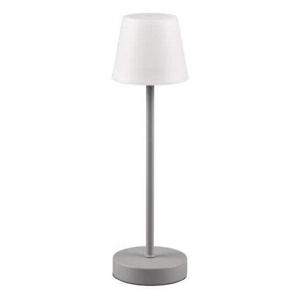 Trio Lighting Lampe de Table Rechargeable d'extérieur LED avec port USB - Dimmable - 2,2W - IP44 - Martinez - Gris