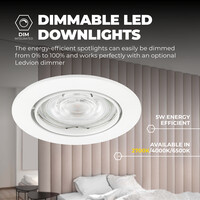 Ledvion Spot Encastrable LED - Dimmable - Blanc - Amsterdam - 5W - 2700K - Ø82mm - 6 pièces