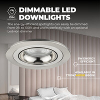 Ledvion Spot Encastrable LED - Dimmable - Inox - Tokyo - 5W - 4000K - Ø92mm