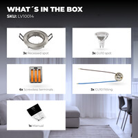 Ledvion LED Spot Encastrable Inox - Amsterdam - Smart WiFi - Dimmable - RGB+CCT - 3 pièces