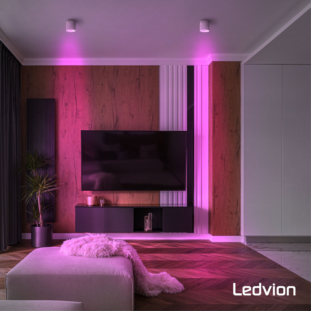 Ledvion 10x Smart RGB+CCT GU10 Ampoule LED Dimmable - Wifi - 4,9W - 10 pièces