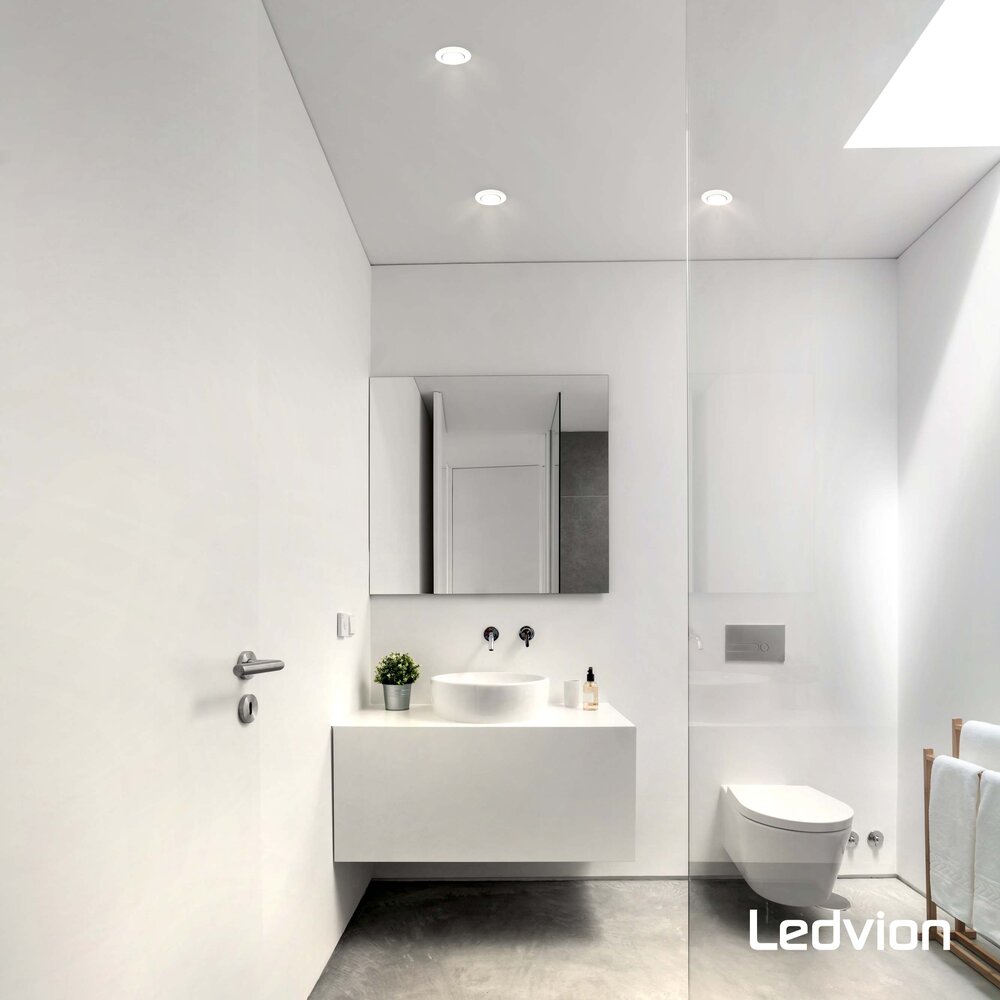 Ledvion Spots Encastrables LED Blanc - Dimmable - IP65 - 5W - 2700K - 5 ans de garantie - Convient pour la salle de bain