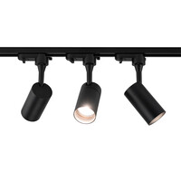Lampesonline 2m LED Spot sur rail avec 4 luminaires - Dimmable - Rail Monophasé - Noir