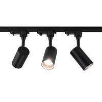 Lampesonline 2m LED Spot sur rail avec 6 luminaires - Dimmable - Rail Monophasé - Noir