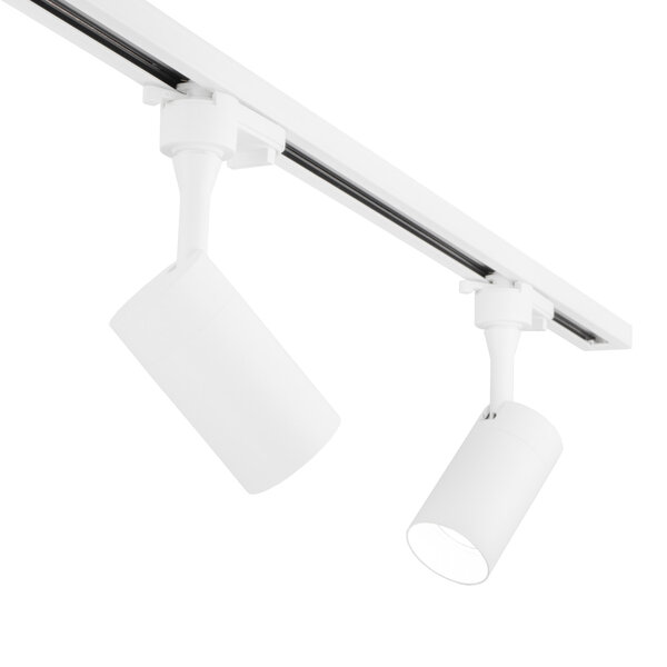 Lampesonline 1m LED Spot sur rail avec 2 luminaires - Dimmable - Rail Monophasé - Blanc
