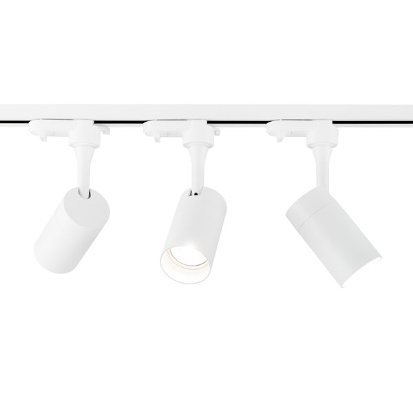 Lampesonline 1m LED Spot sur rail avec 3 luminaires - Dimmable - Rail Monophasé - Blanc