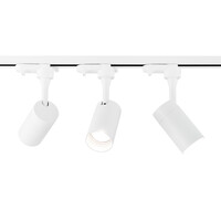 Lampesonline 2m LED Spot sur rail avec 5 luminaires - Dimmable - Rail Monophasé - Blanc