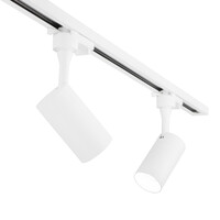 Lampesonline 3m LED Spot sur rail avec 7 luminaires - Dimmable - Rail Monophasé - Blanc