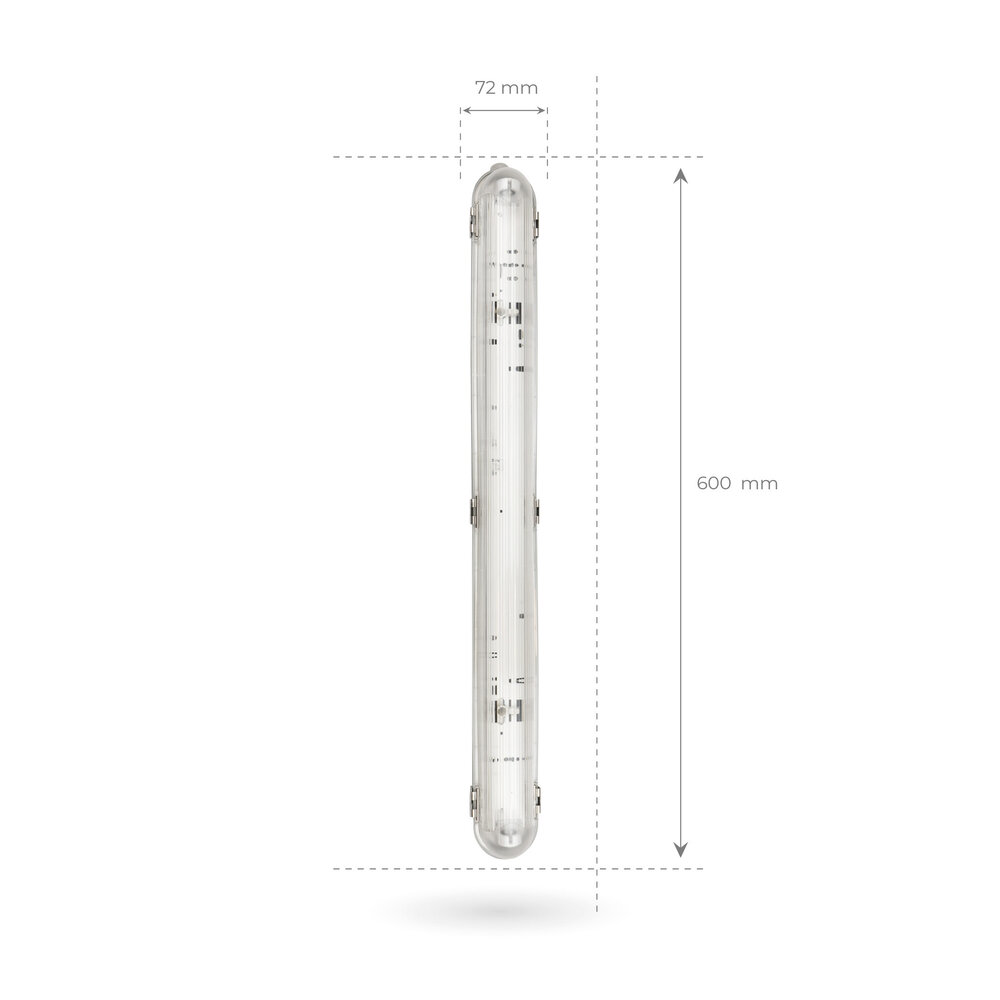 Ledvion Réglette LED avec Capteur 60CM - IP65 - Clips en acier inoxydable