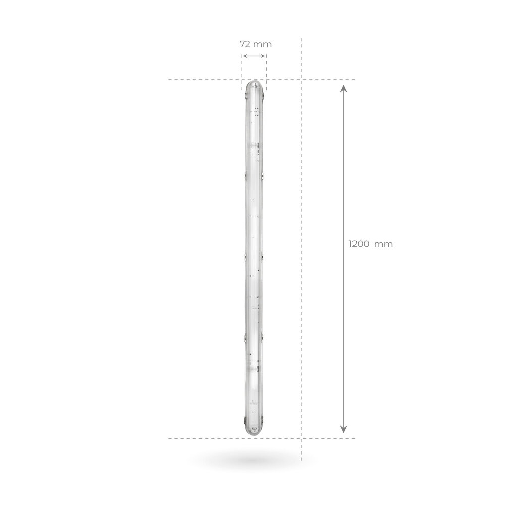 Ledvion Réglette LED avec Capteur 120 CM - IP65 - Clips en acier inoxydable