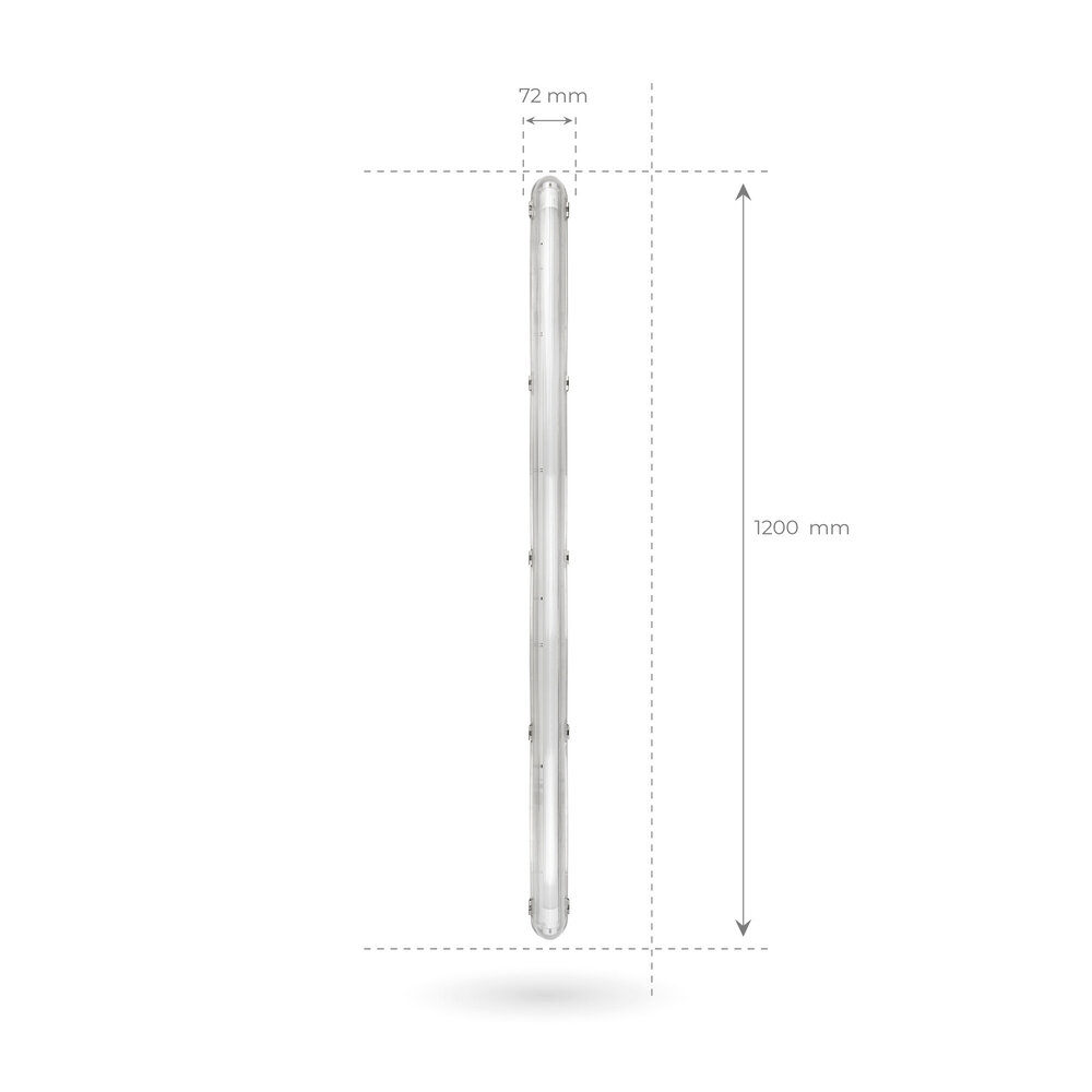 Ledvion Réglette LED avec Capteur 120CM - 18W - 4000K - IP65 - avec tube fluorescent LED