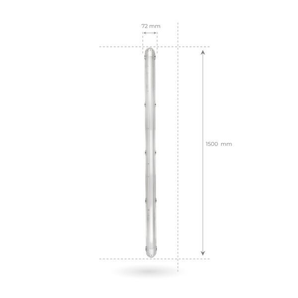 Ledvion Réglette LED avec Capteur 150CM - 28W - 4000K - IP65 - avec tube fluorescent LED