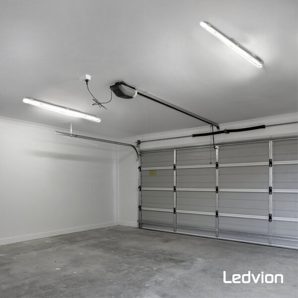 Ledvion Réglette LED avec Capteur 150CM - 28W - 6500K - IP65 - avec tube fluorescent LED
