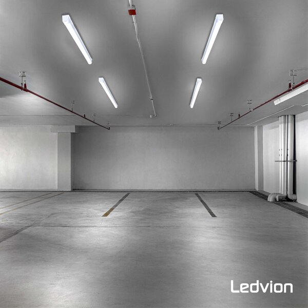 Ledvion Réglette LED 120 cm - Samsung LED - IP65 - 36W - 140 lm/W - 6500K - Raccordable - 5 ans de garantie