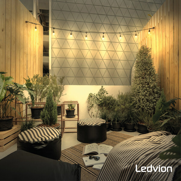 Ledvion 5x Ampoule LED E27 Filament -  1W - 2100K - 50 Lumen - Or