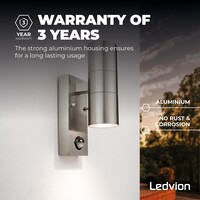 Ledvion Applique d'extérieur avec Detecteur de Mouvement - IP44 - Acier Inox - Raccord GU10