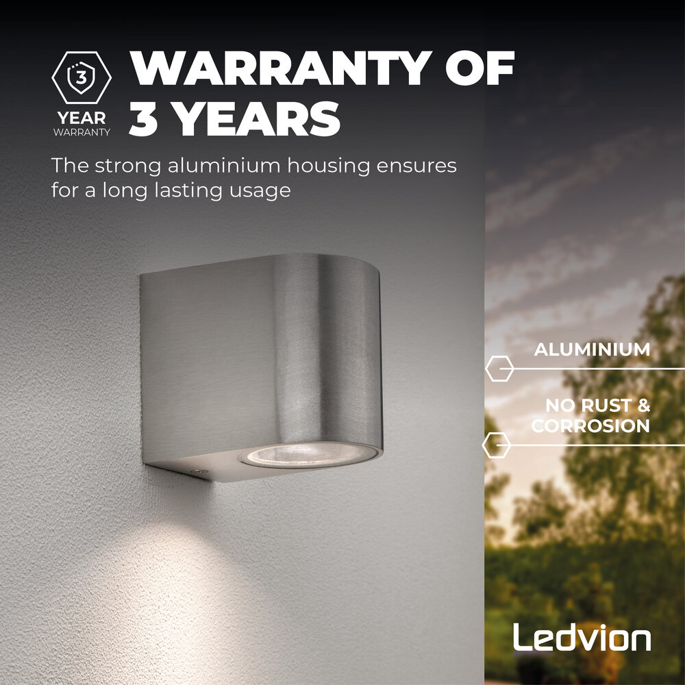 Ledvion Applique Murale LED - Sacramento Acier Inox