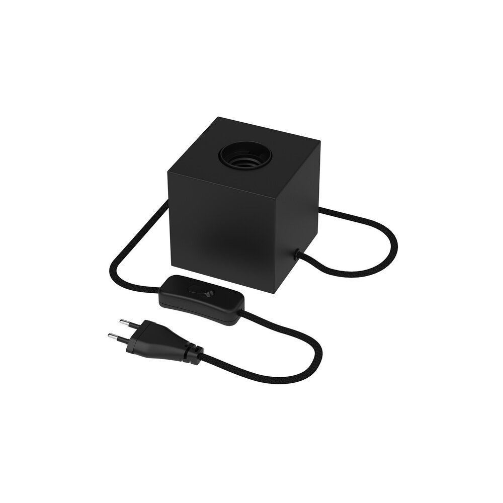 Calex Calex Lampe de Table avec Câble – Raccord E27 - Carré - Noir