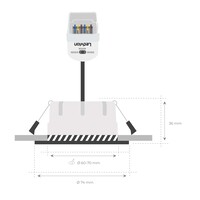 Ledvion Spot Encastrable LED Blanc - Dimmable - IP65 - 5W - CCT - ø75mm - 5 ans de garantie - Convient pour la salle de bain