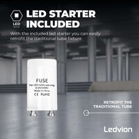 Ledvion Tube néon LED 120CM - LumiLEDs - 12W - 6500K - 1920 Lumen - Haute efficacité