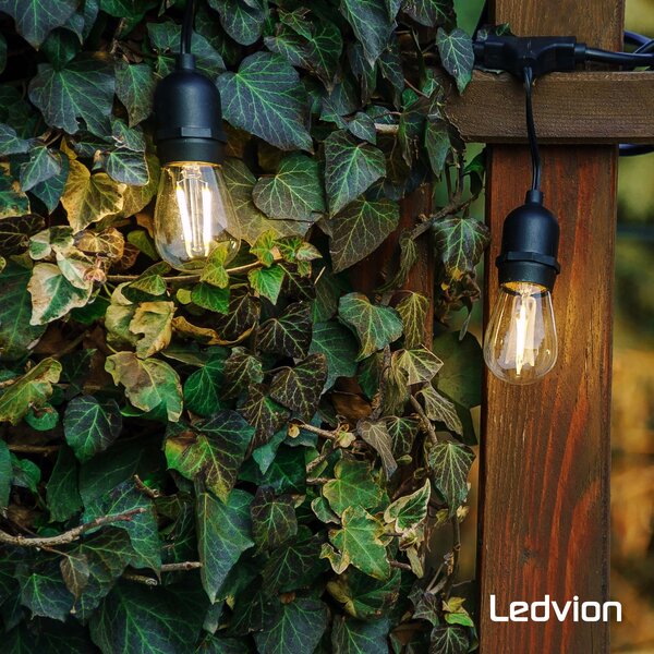 Ledvion 5m Guirlande Guinguette LED - IP65 - Liable - Pour 5 ampoules E27