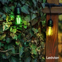 Ledvion 10m Guirlande Guinguette LED + câble de connexion 3m - IP65 - Liable - Avec 10 lampes LED