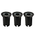 Lot de 3 Spots encastrable de sol - Noir - Ronde - IP67 - GU10 - 1m de câble