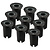 Lot de 9 Spots encastrable de sol - Noir - Ronde - IP67 - GU10 - 1m de câble