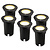 6x Spot encastrable de sol LED - Noir - Ronde - IP67 - 5W - 2700K - Câble 1M