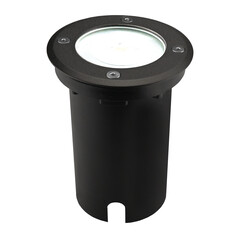 Spot encastrable de sol LED - Noir - Ronde - IP67 - 5W - 6500K - Câble 1M