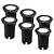 6x Spot encastrable de sol LED - Noir - Ronde - IP67 - 5W - 6500K - Câble 1M