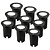 9x Spot encastrable de sol LED - Noir - Ronde - IP67 - 5W - 6500K - Câble 1M