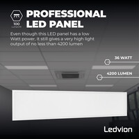 Ledvion Lumileds Panneau LED 30x120 - 36W - 125 Lm/W - 3000K - UGR22 - 5 Années Garantie