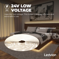 Ledvion Ruban LED Dimmable - 3 Mètres - 3000K-6500K - 24V - 9W - Prêt à l'emploi