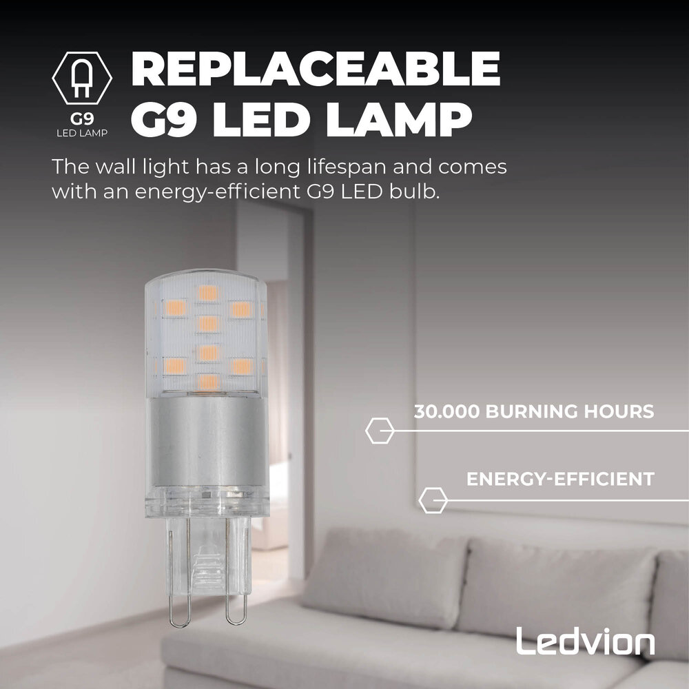 Ledvion Applique d'extérieur LED - Dimmable - Anthracite - G9 Culot - 2700K - 3,5W - IP54