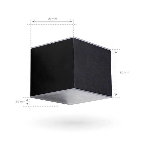 Ledvion Applique Murale Solaire LED - Deux Faces - 3000K - IP44 - Noir