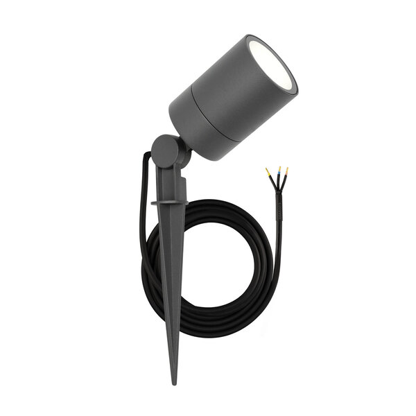 Ledvion Spot à piquer LED – Aluminium – IP65 - Raccord GU10 - Câble 1M - Anthracite